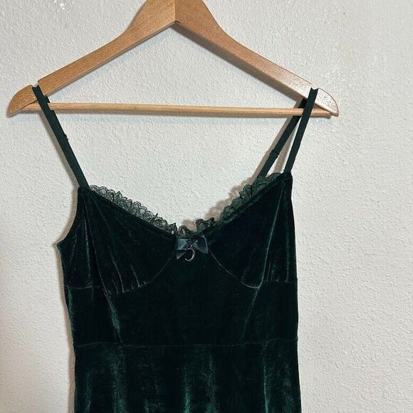 Killstar Moonstruck Velvet Skater Dress M Green - Picture 5 of 11